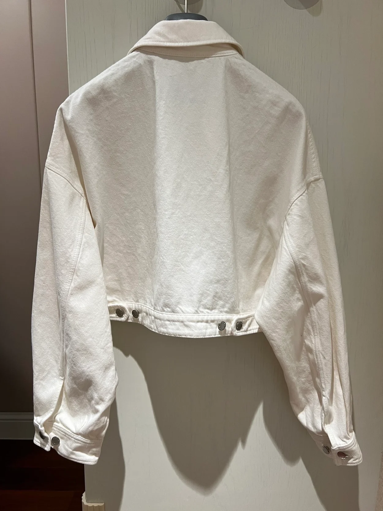 프라다 데님 블루종 재킷 화이트