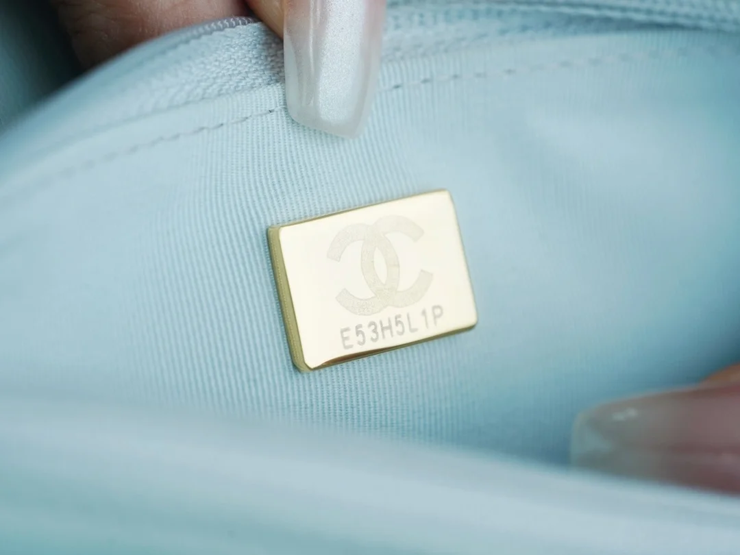 샤넬 WOC 까멜리아 라이트블루