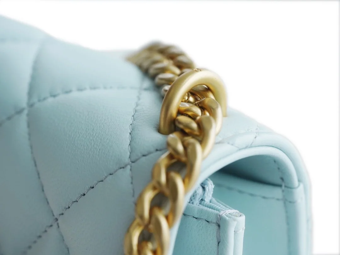 샤넬 WOC 까멜리아 라이트블루