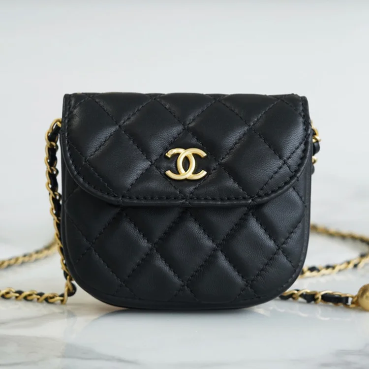 샤넬 WOC 골드볼 퀼팅 체인 웨이스트 미니백