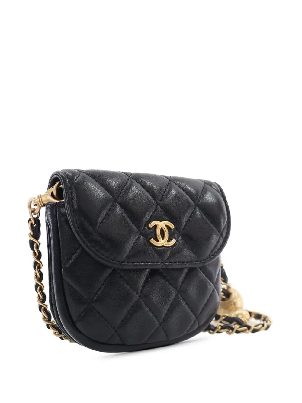 샤넬 WOC 골드볼 퀼팅 체인 웨이스트 미니백