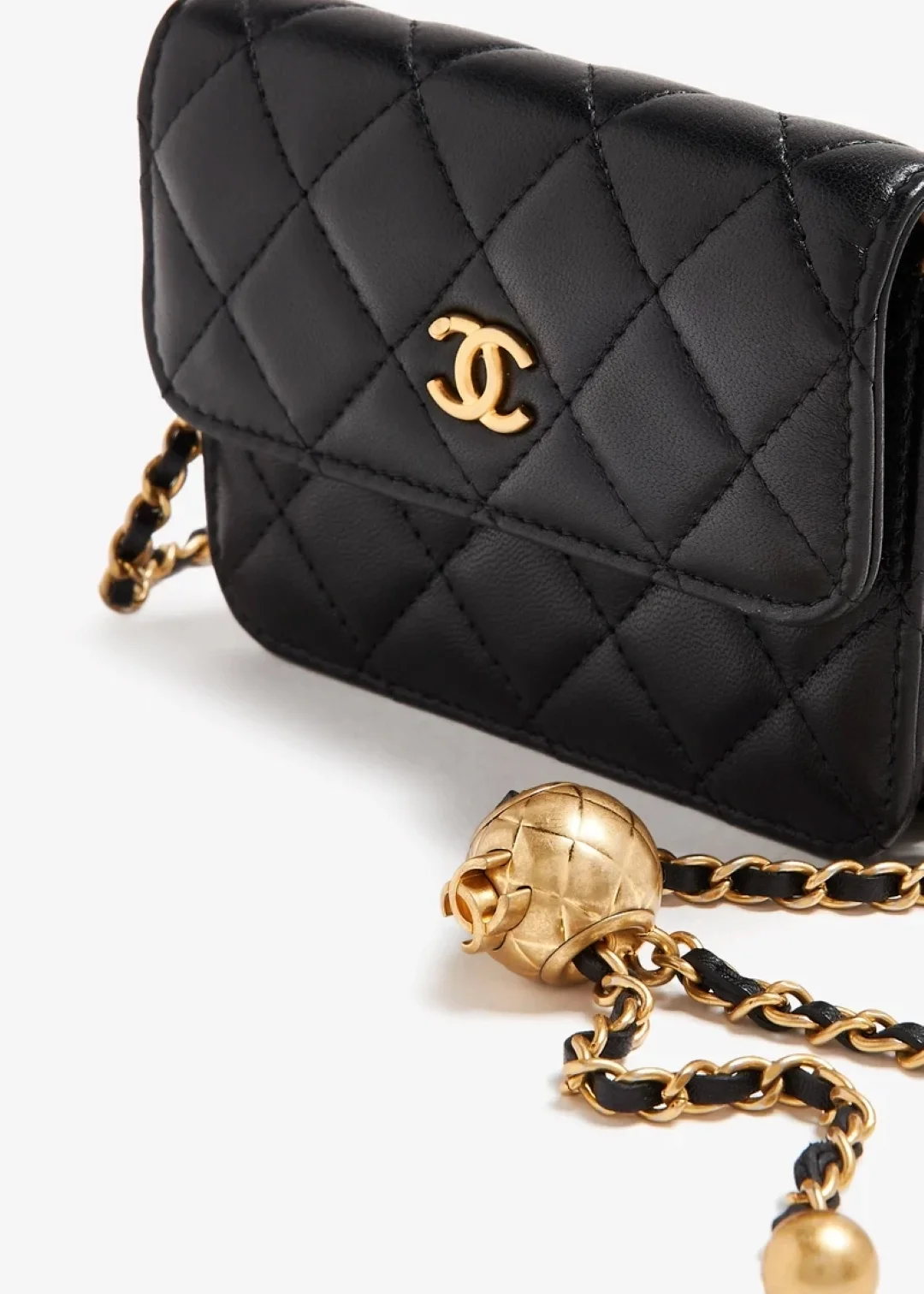 샤넬 WOC 골드볼 퀼팅 체인 미니백