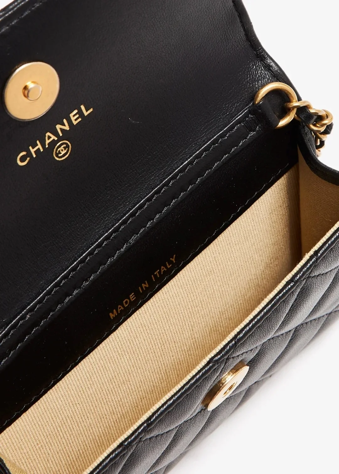 샤넬 WOC 골드볼 퀼팅 체인 미니백