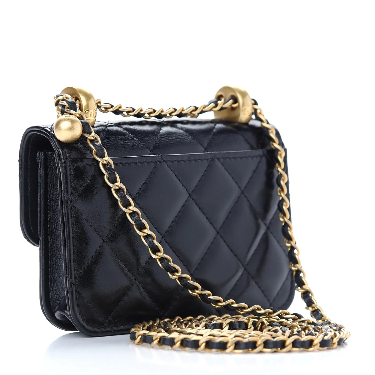 샤넬 더블 골드볼 미니 WOC 블랙
