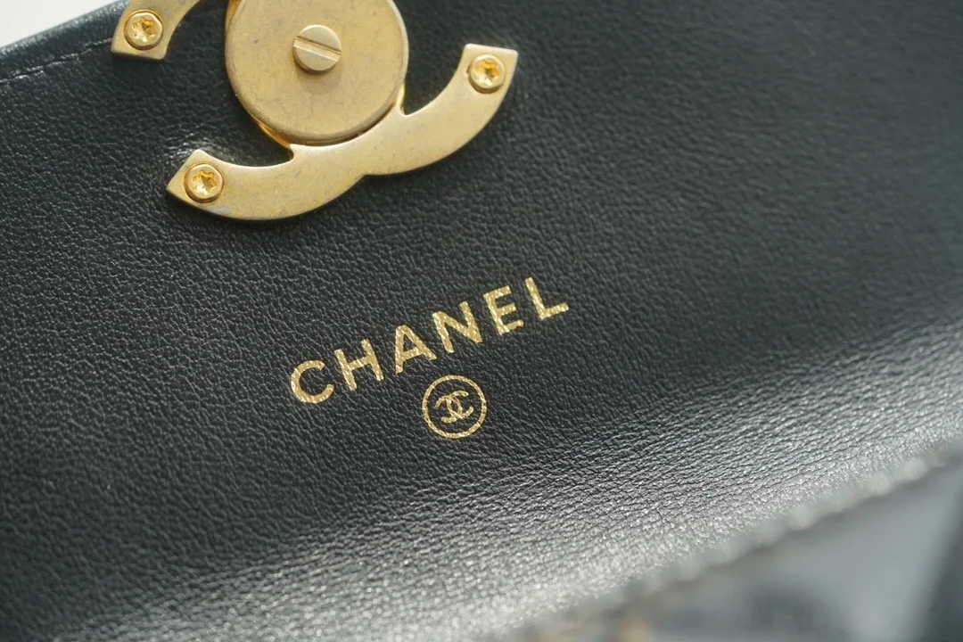 샤넬 더블 골드볼 미니 WOC 블랙