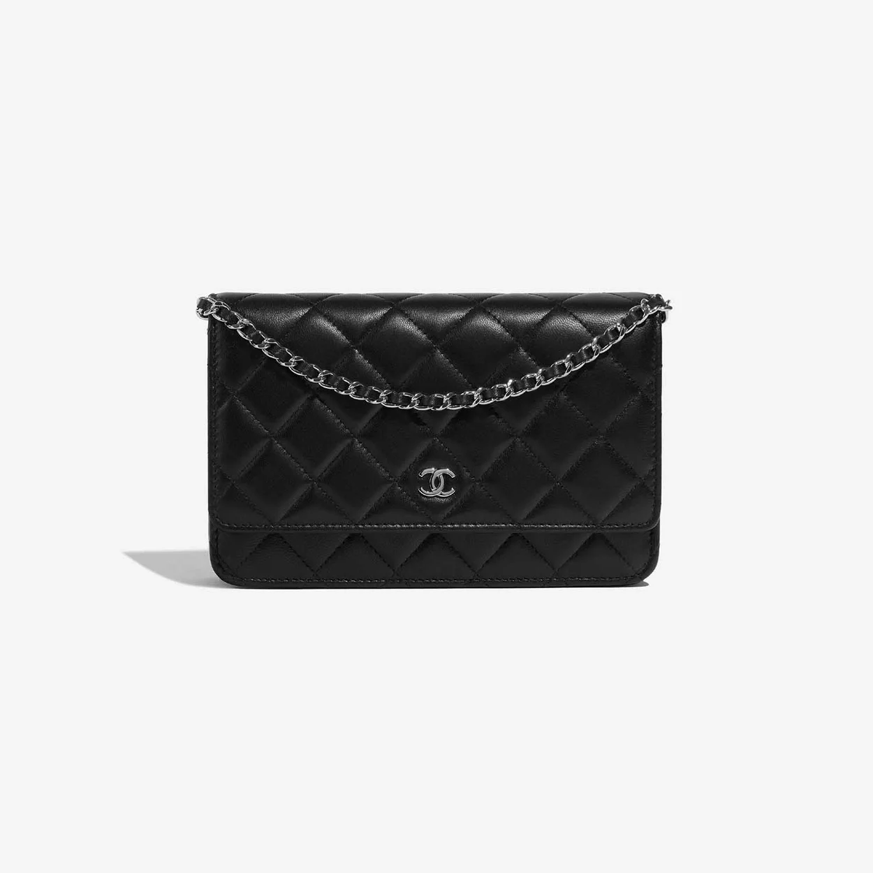 샤넬 클래식 WOC 블랙 은장 램스킨