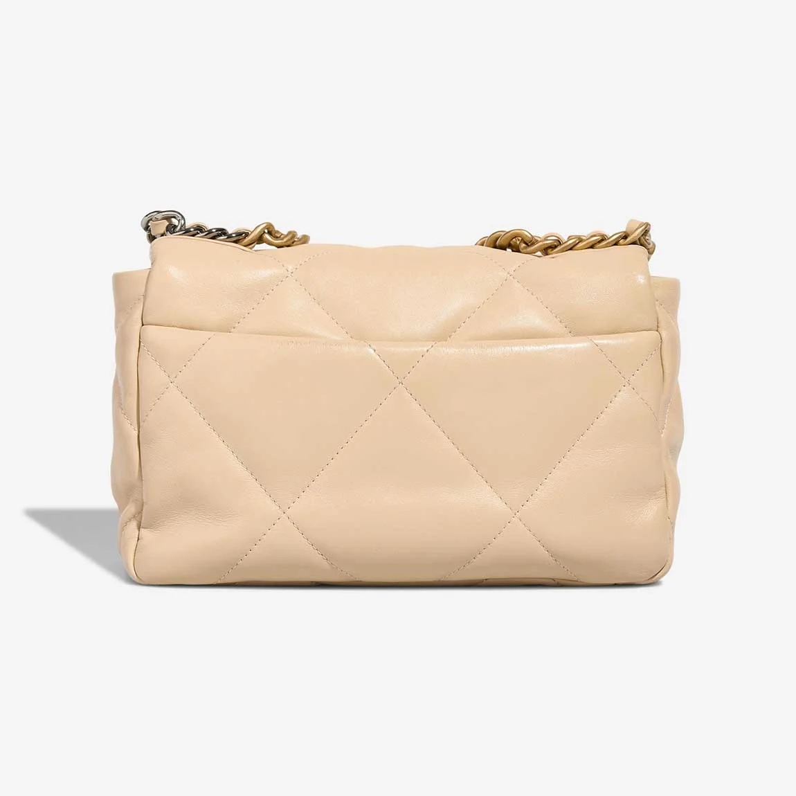 샤넬 19백 미디엄(스몰) 골드 체인 램스킨 살구