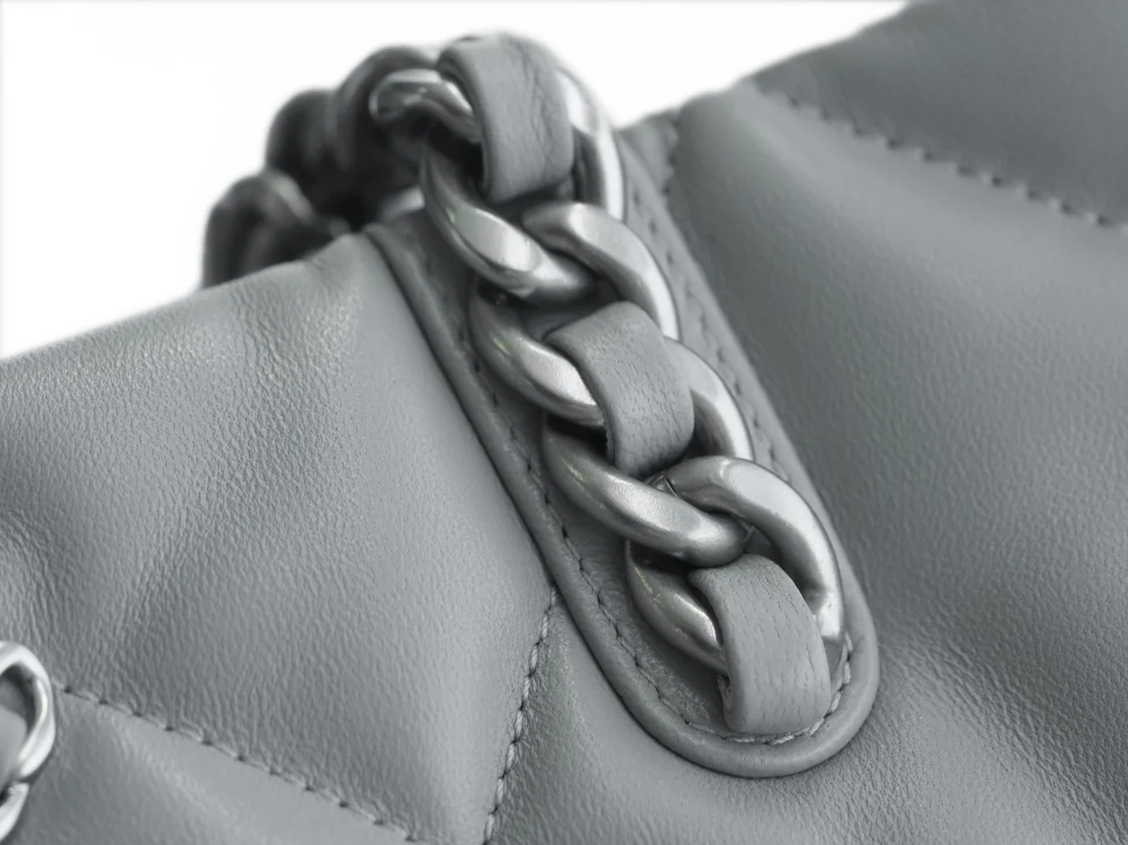 샤넬 19백 쇼핑 토트 미디엄 램스킨 그레이