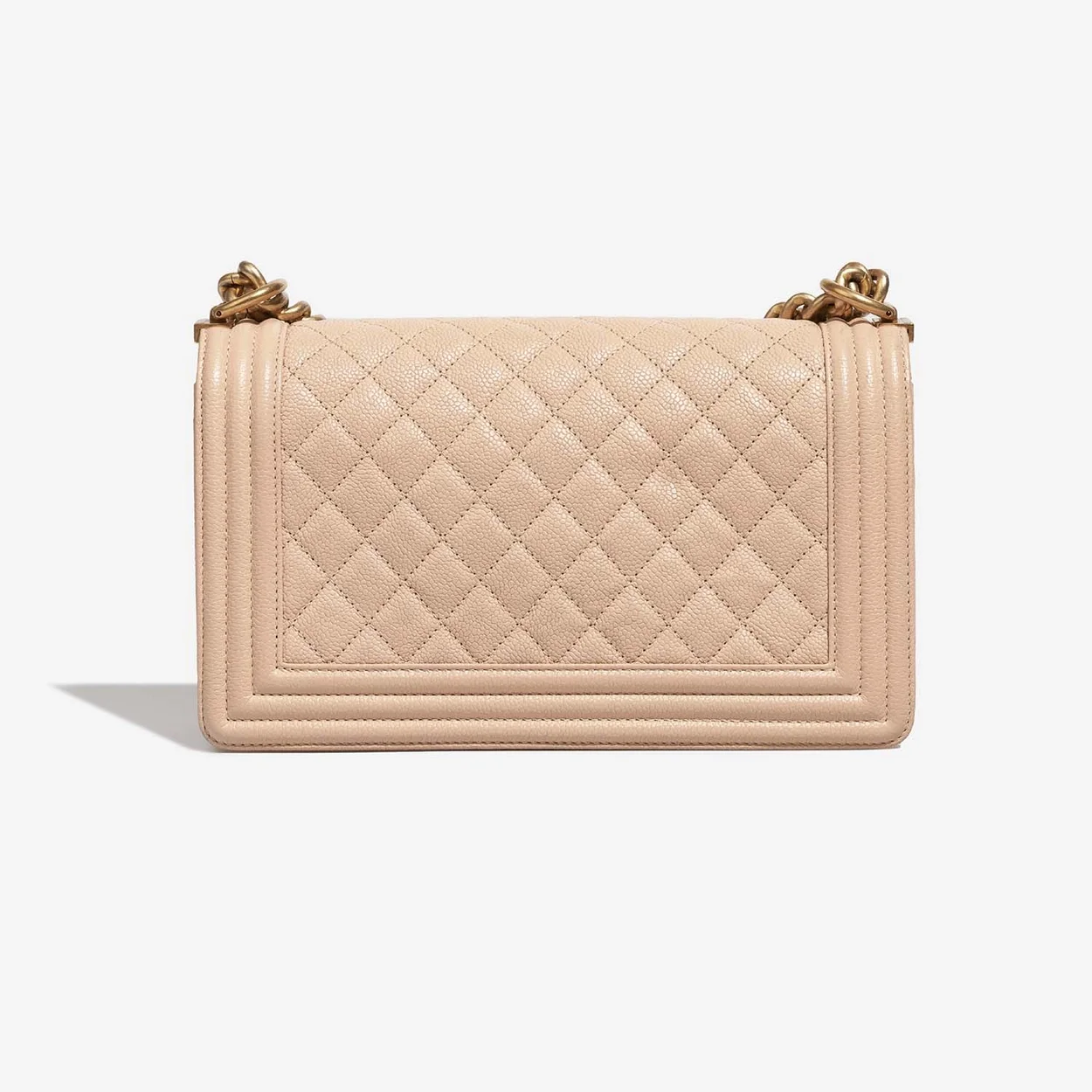 샤넬 보이백 미디엄 베이지 금장 캐비어