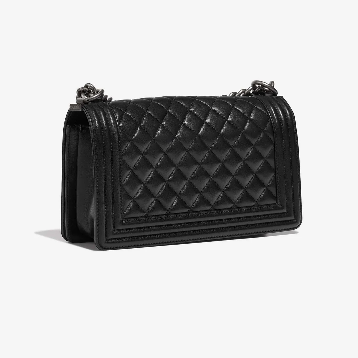 샤넬 보이백 미디엄 블랙 은장 램스킨