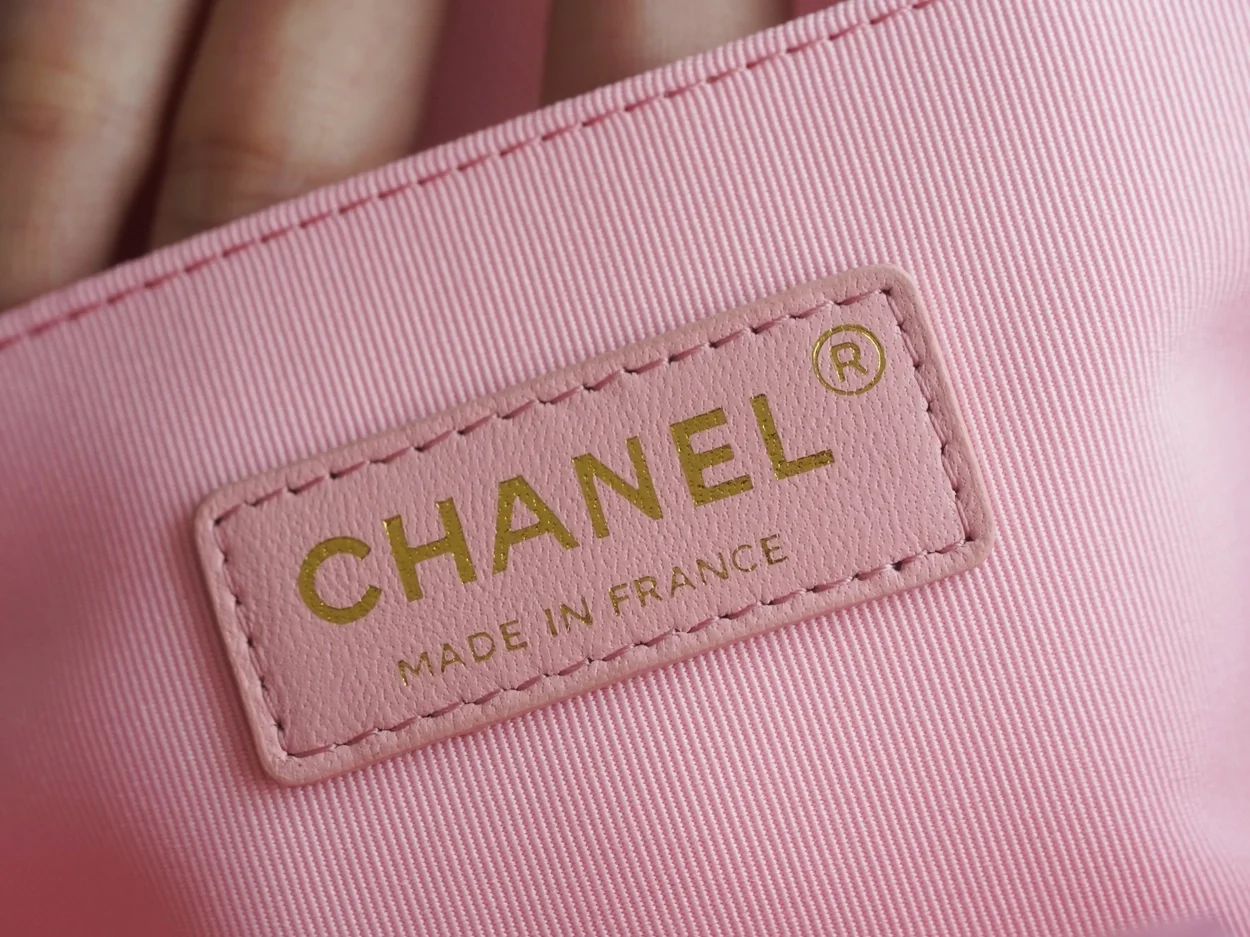 샤넬 보이백 미디엄 핑크 금장