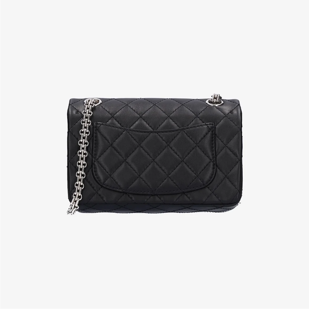 샤넬 2.55 빈티지 플랩백 블랙 은장 미니