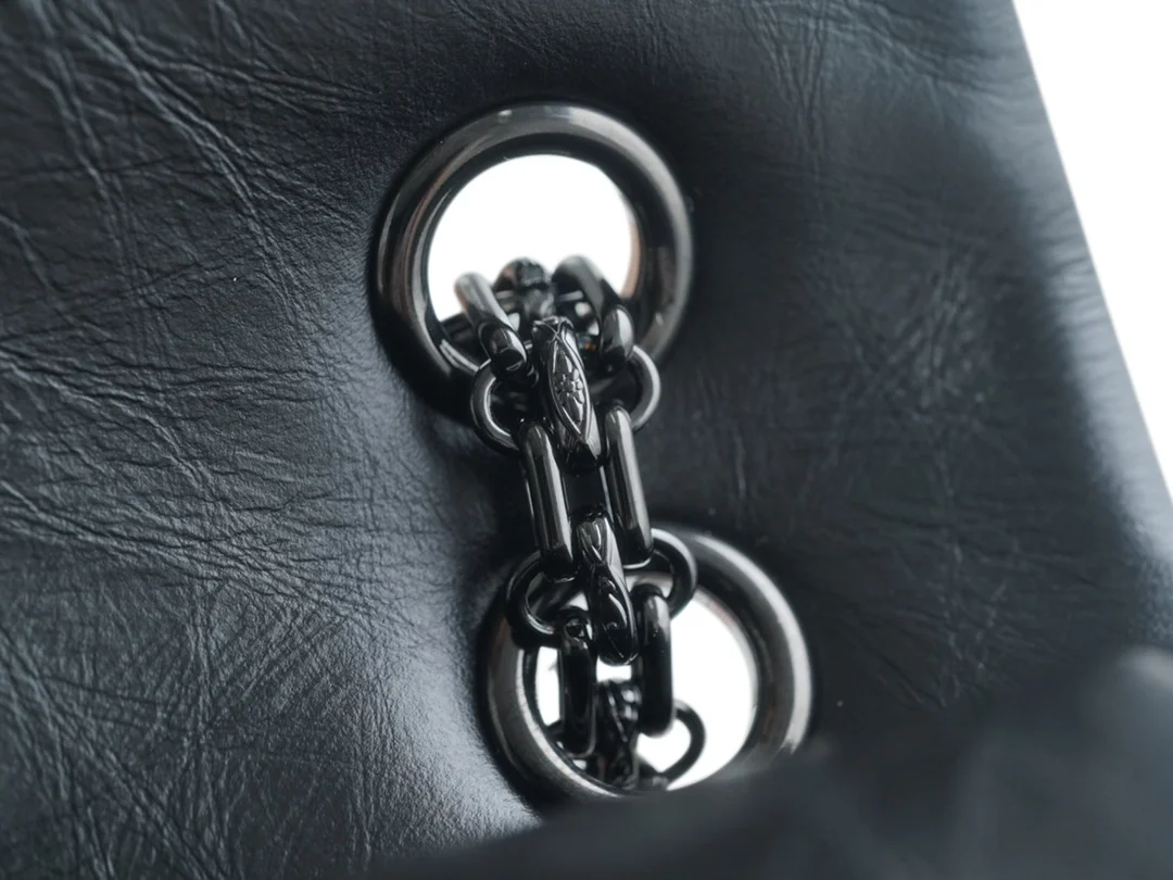 샤넬 2.55 빈티지 플랩백 올블랙 라지