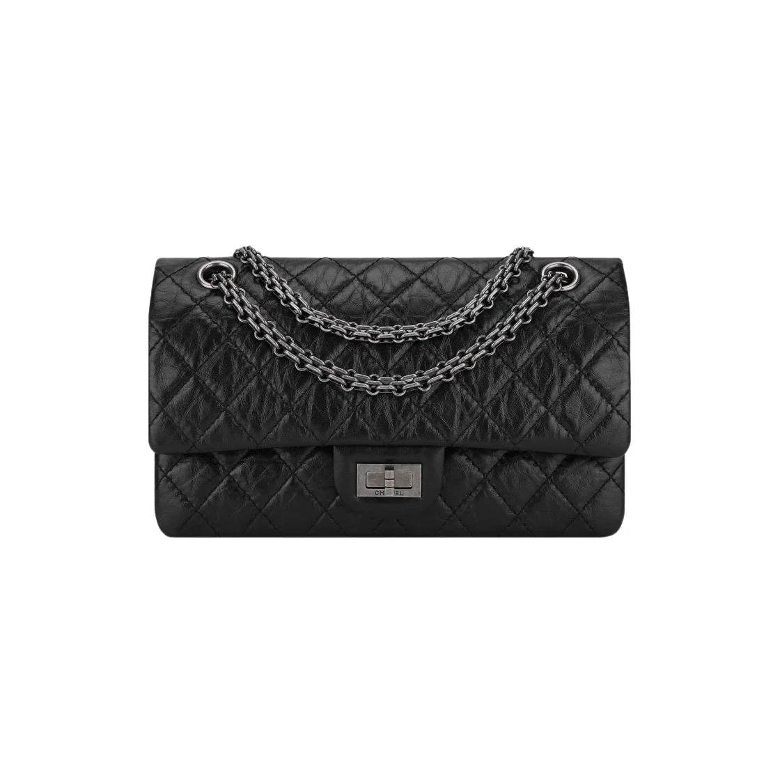 샤넬 2.55 플랩백 미디엄 빈티지 실버 A37586