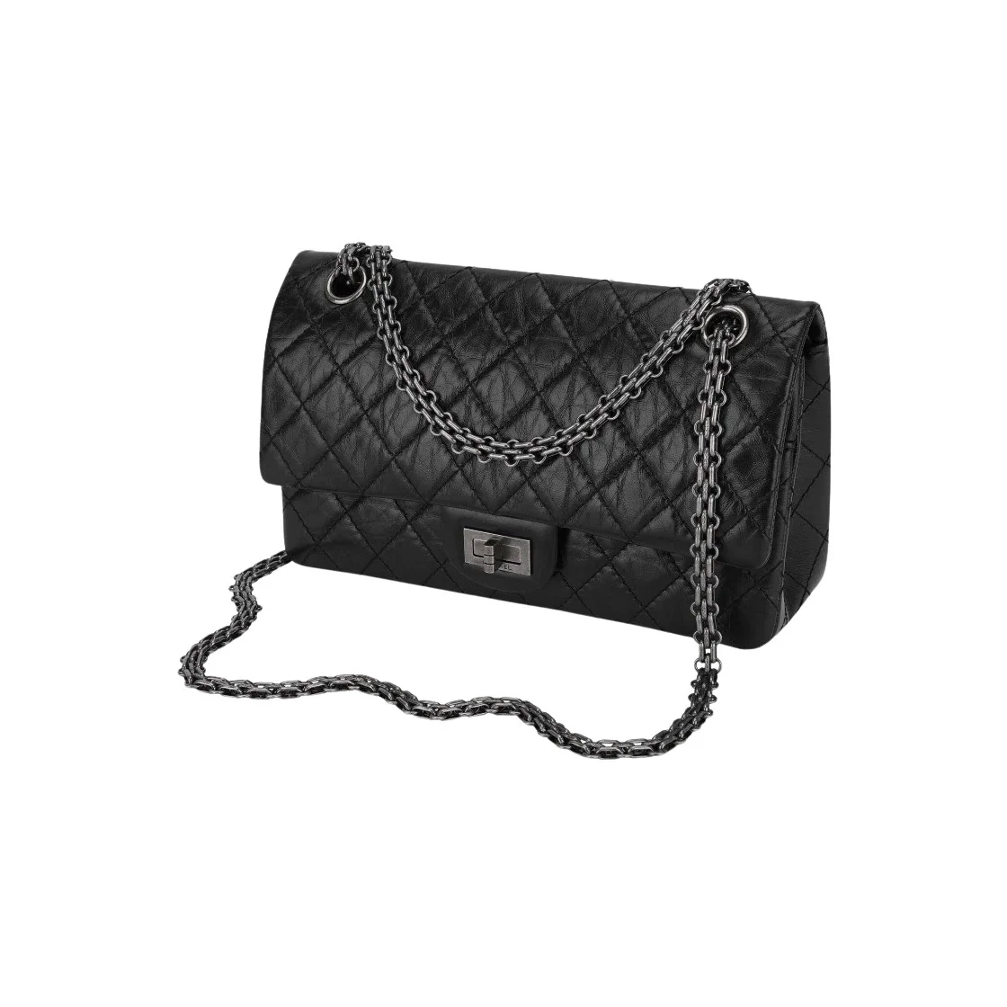 샤넬 2.55 플랩백 미디엄 빈티지 실버 A37586