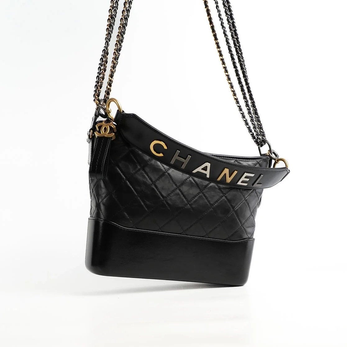 샤넬 클래식 가브리엘 스트랩 로고 호보백 미디엄