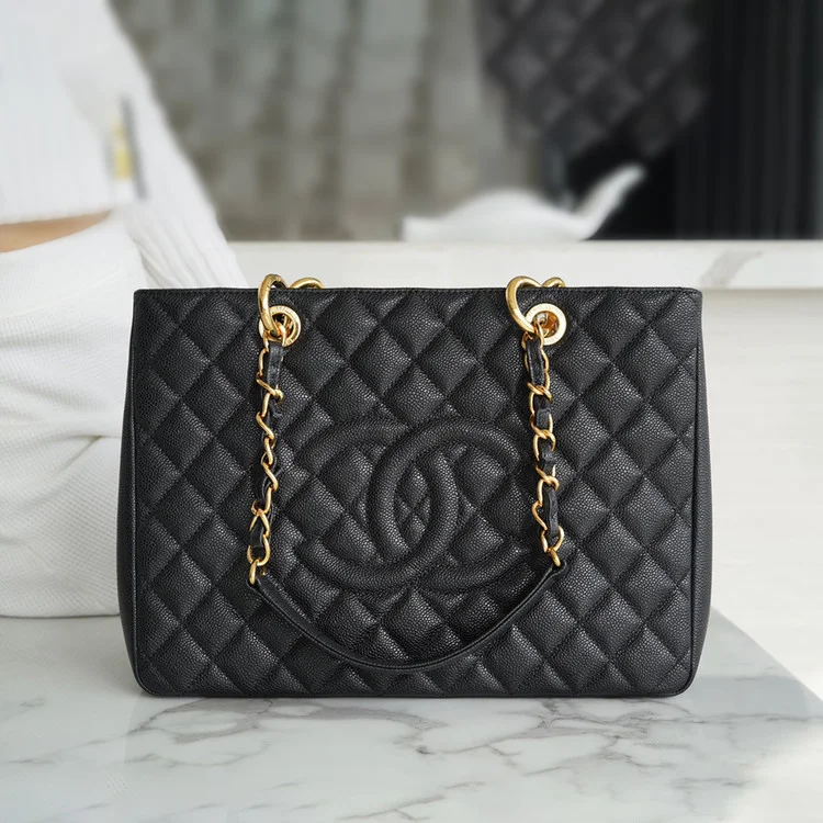 샤넬 GST 그랜드 샤핑 토트백 캐비어 금장