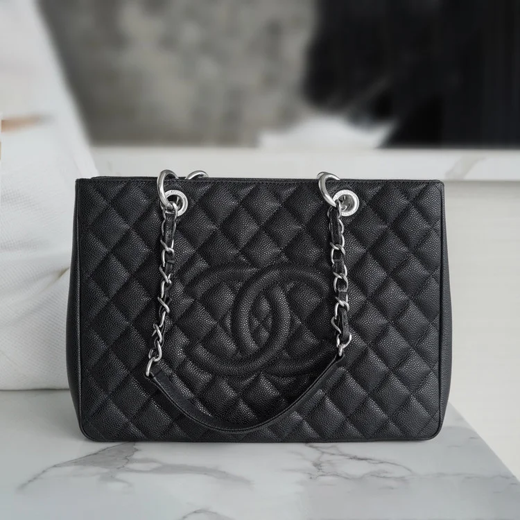 샤넬 GST 그랜드 샤핑 토트백 캐비어 은장