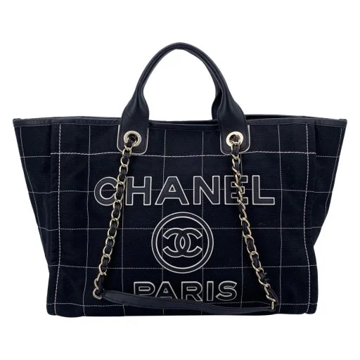 샤넬 맥시 쇼핑백 블랙(골드)