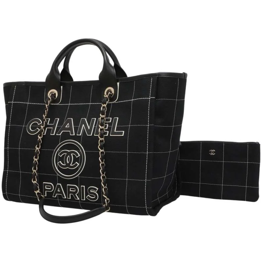 샤넬 맥시 쇼핑백 블랙(골드)