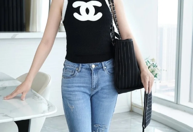 샤넬 맥시 쇼핑백 블랙(실버)