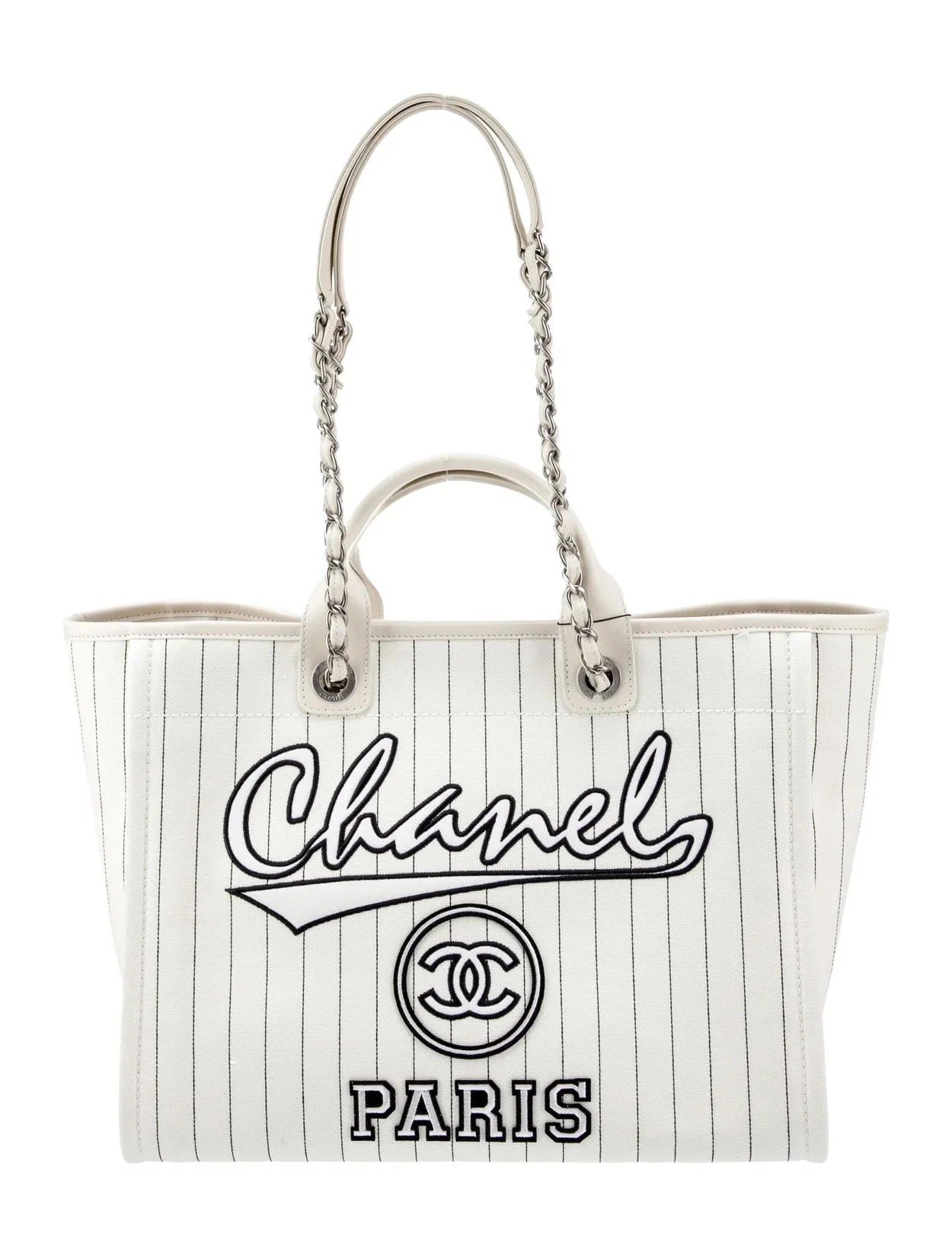 샤넬 맥시 쇼핑백 화이트