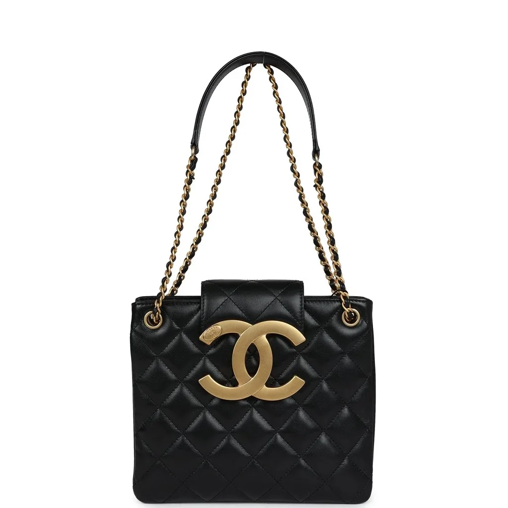 샤넬 24C 크루즈 레트로 라지 램스킨 블랙