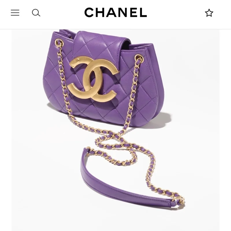 샤넬 24C 크루즈 메신저 백 스몰 빅로고 퍼플 AS4609