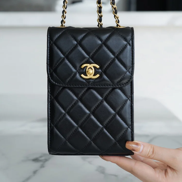 샤넬 골드볼 폰홀더백 블랙