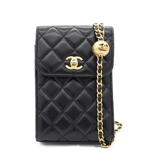샤넬 골드볼 폰홀더백 블랙