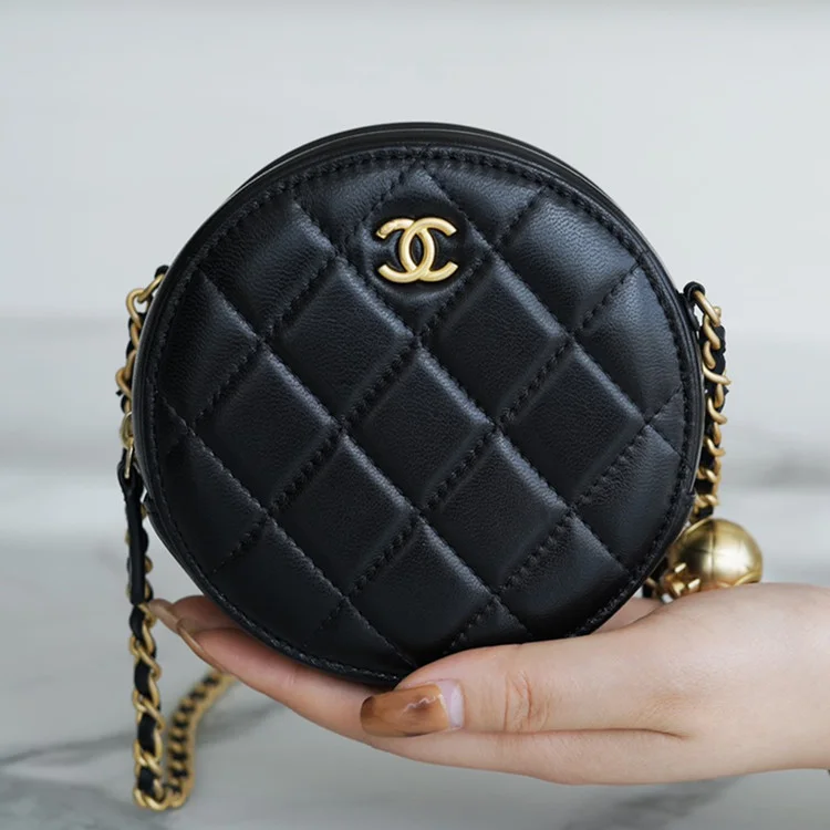 샤넬 골드볼 탬버린 동그리 미니백