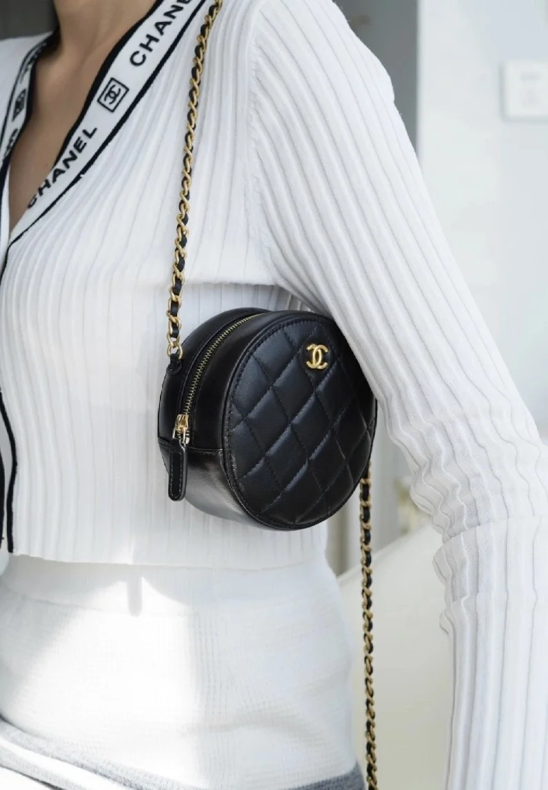 샤넬 골드볼 탬버린 동그리 미니백