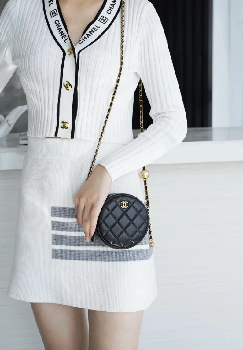 샤넬 골드볼 탬버린 동그리 미니백