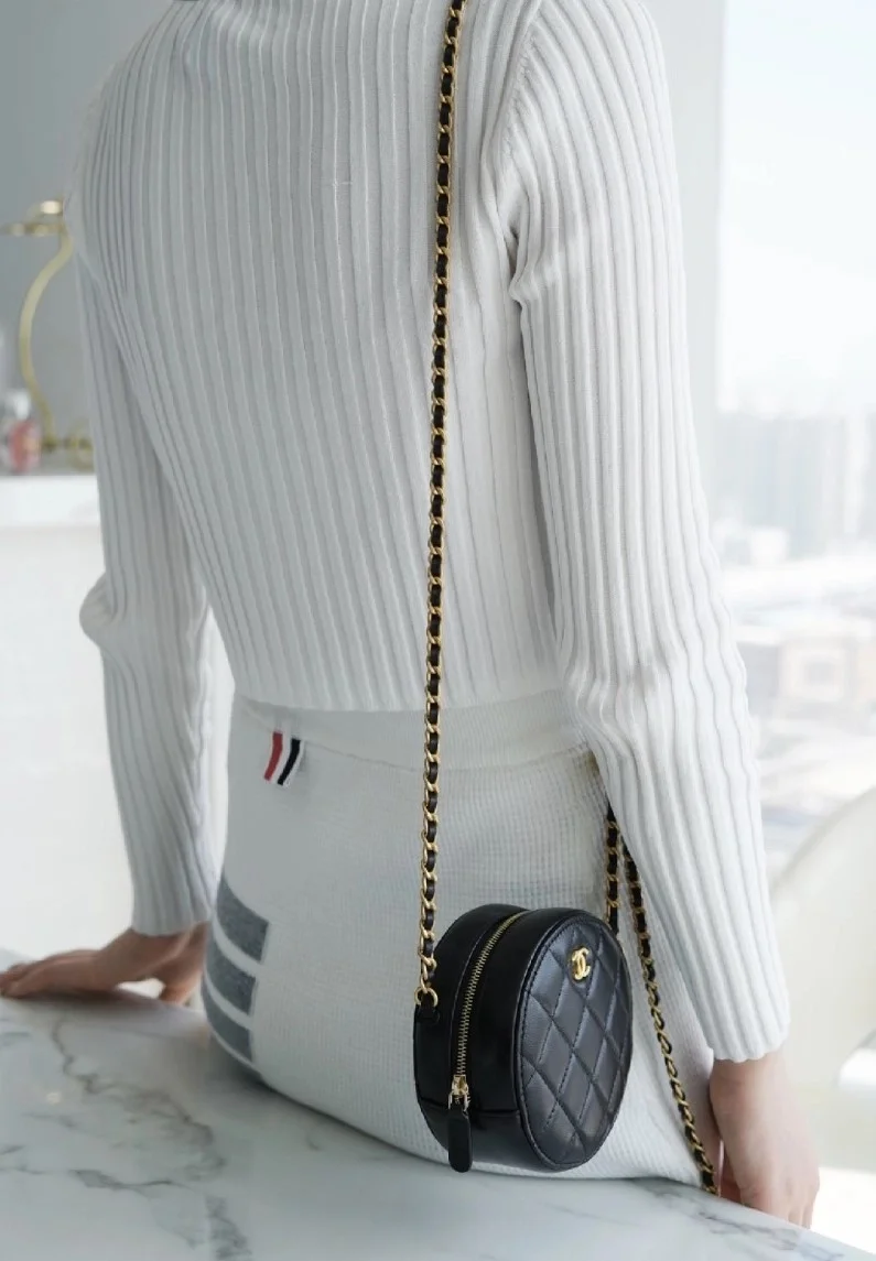 샤넬 골드볼 탬버린 동그리 미니백