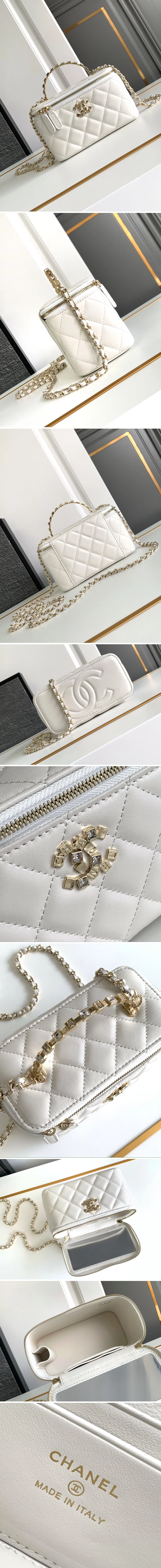 샤넬 24A 스트라스 CC로고 직사각 베니티백 A96095