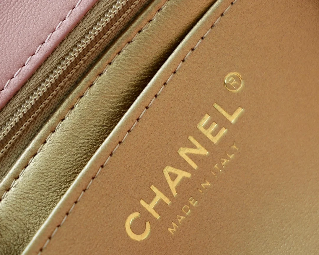 샤넬 램스킨 핑크 퀄트 미니백