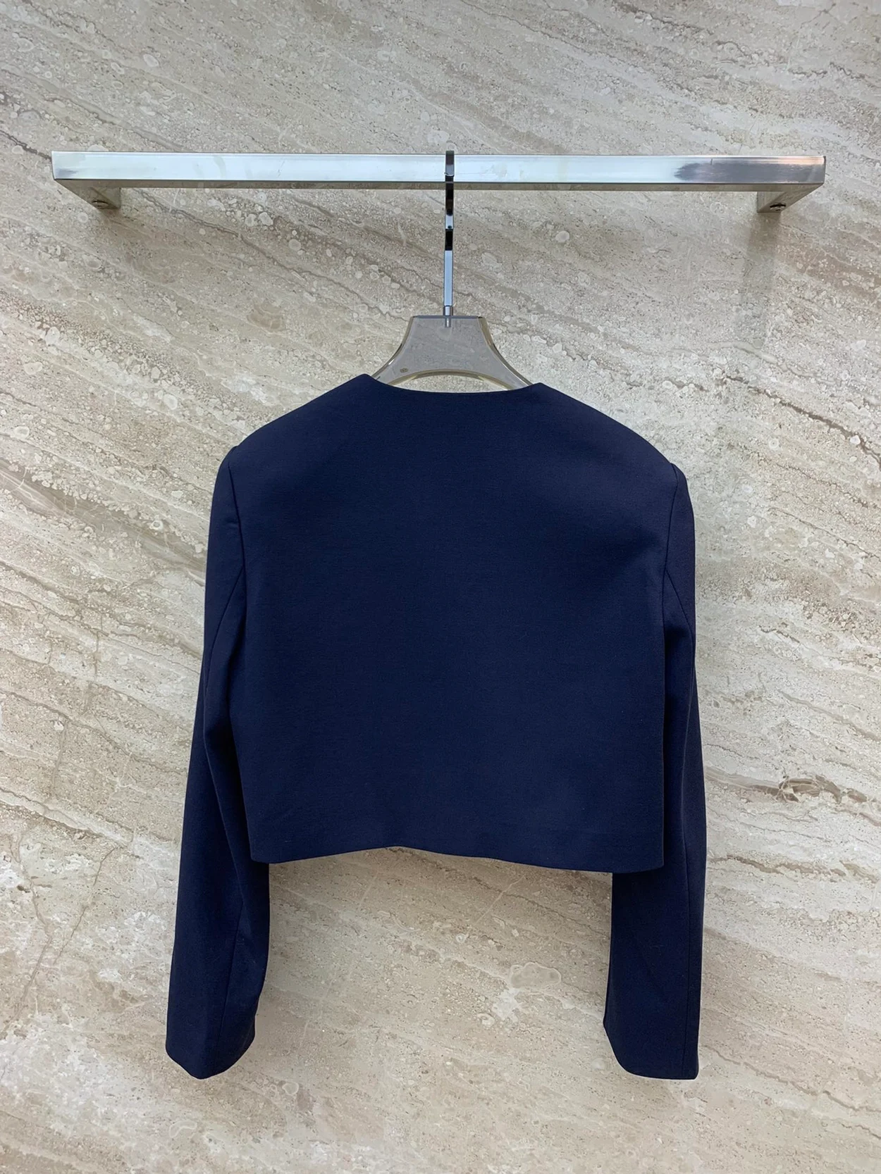 프라다 크루넥 크롭 재킷