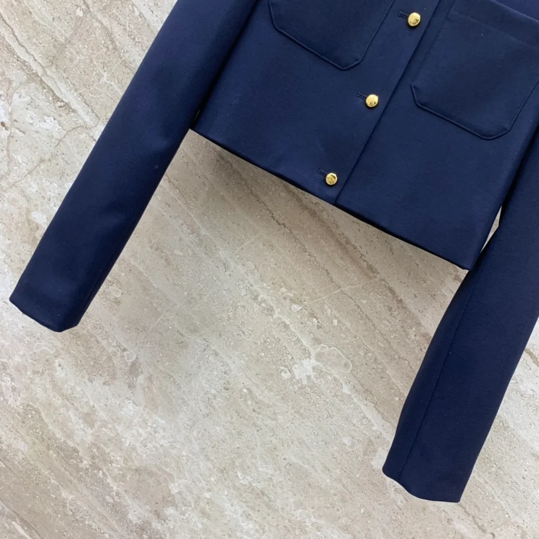 프라다 크루넥 크롭 재킷