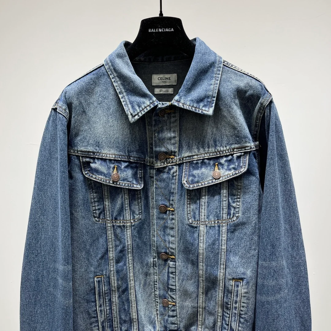 셀린느 다크 유니언 워시 데님 자켓