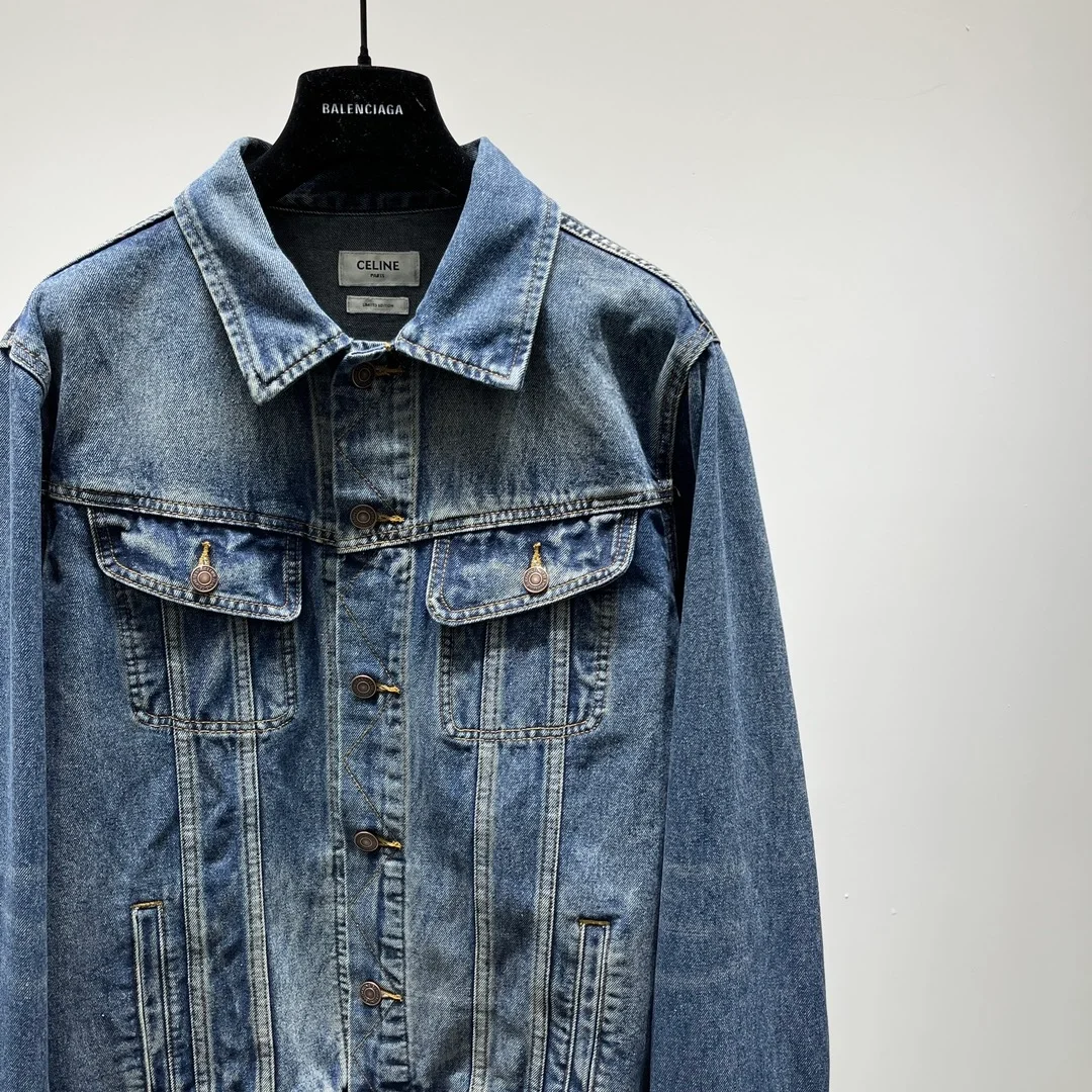 셀린느 다크 유니언 워시 데님 자켓