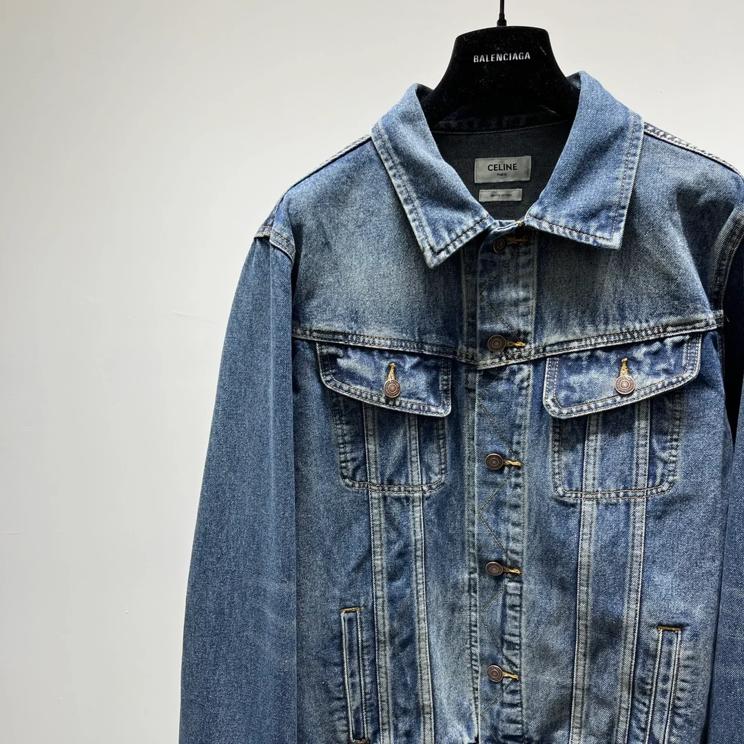 셀린느 다크 유니언 워시 데님 자켓