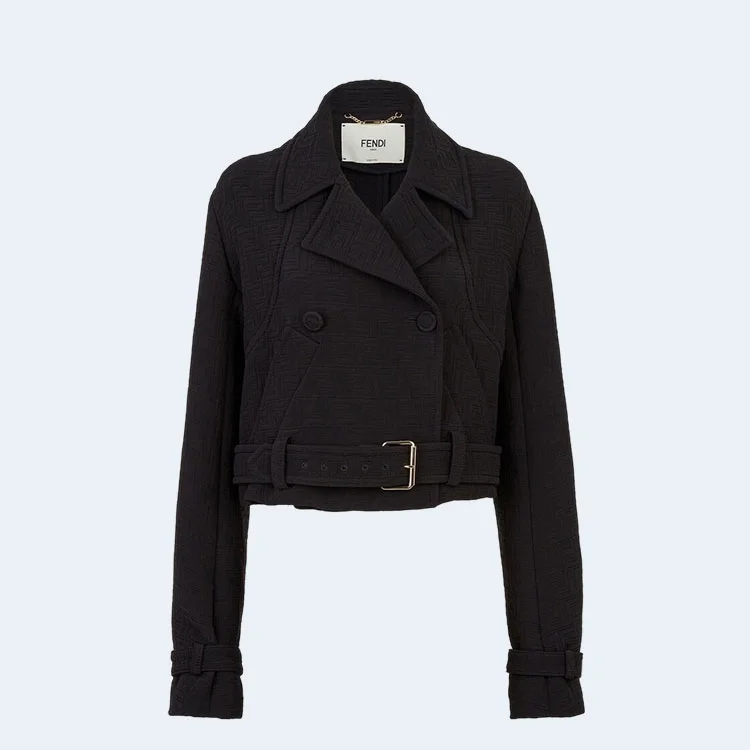 펜디 블루종 자카드 패브릭 자켓