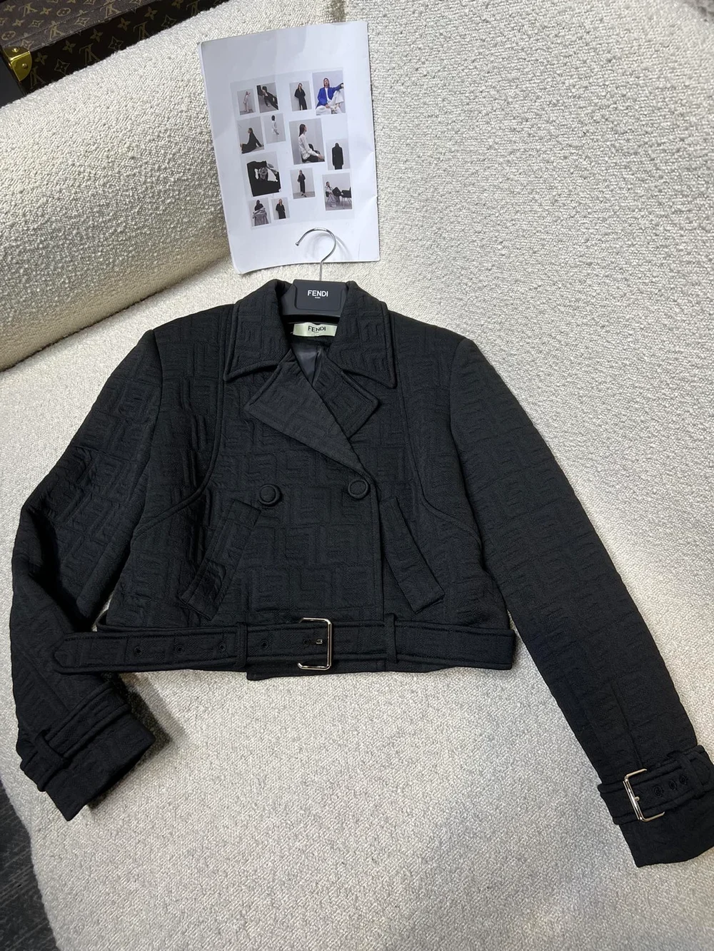 펜디 블루종 자카드 패브릭 자켓