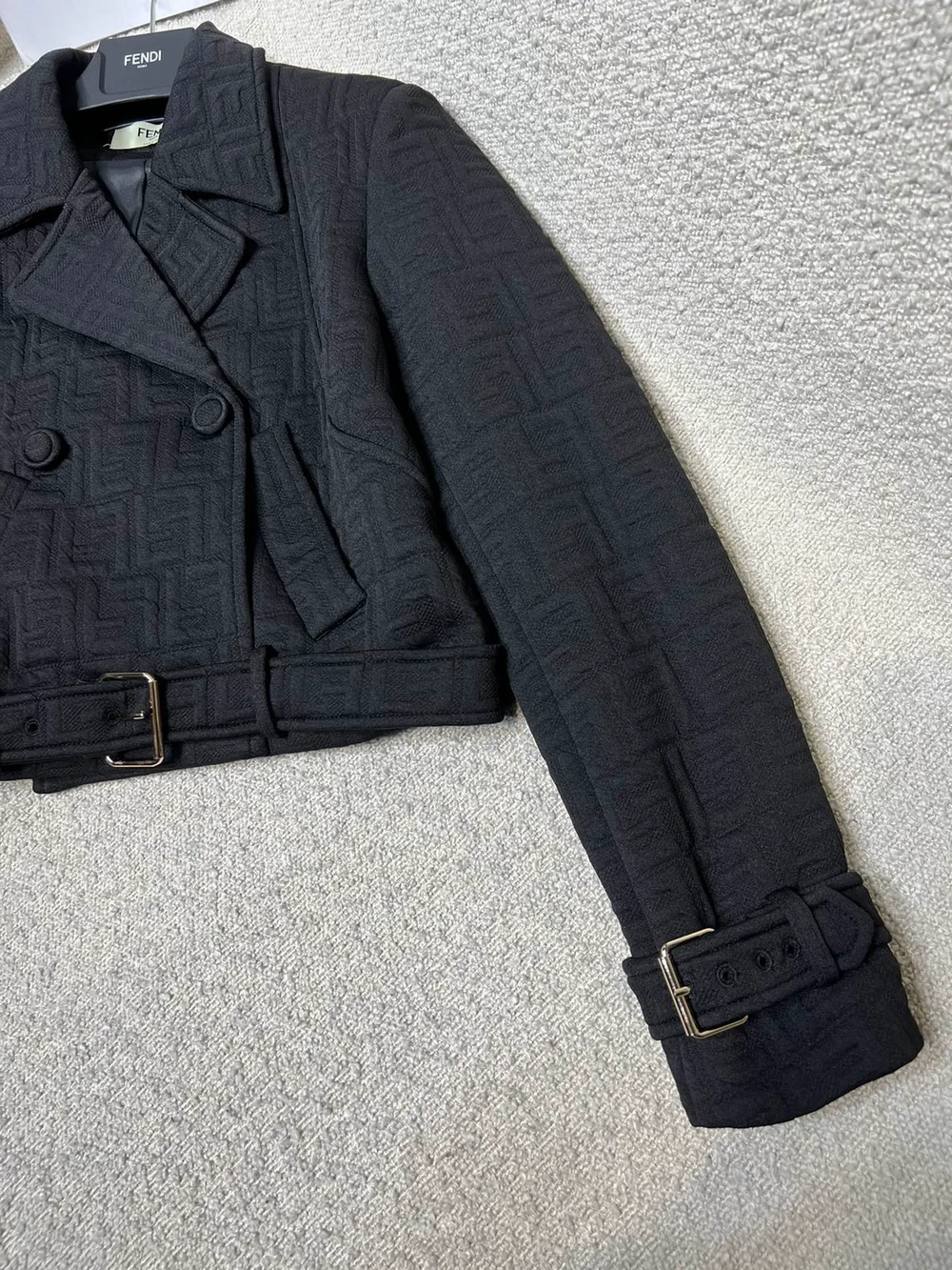 펜디 블루종 자카드 패브릭 자켓