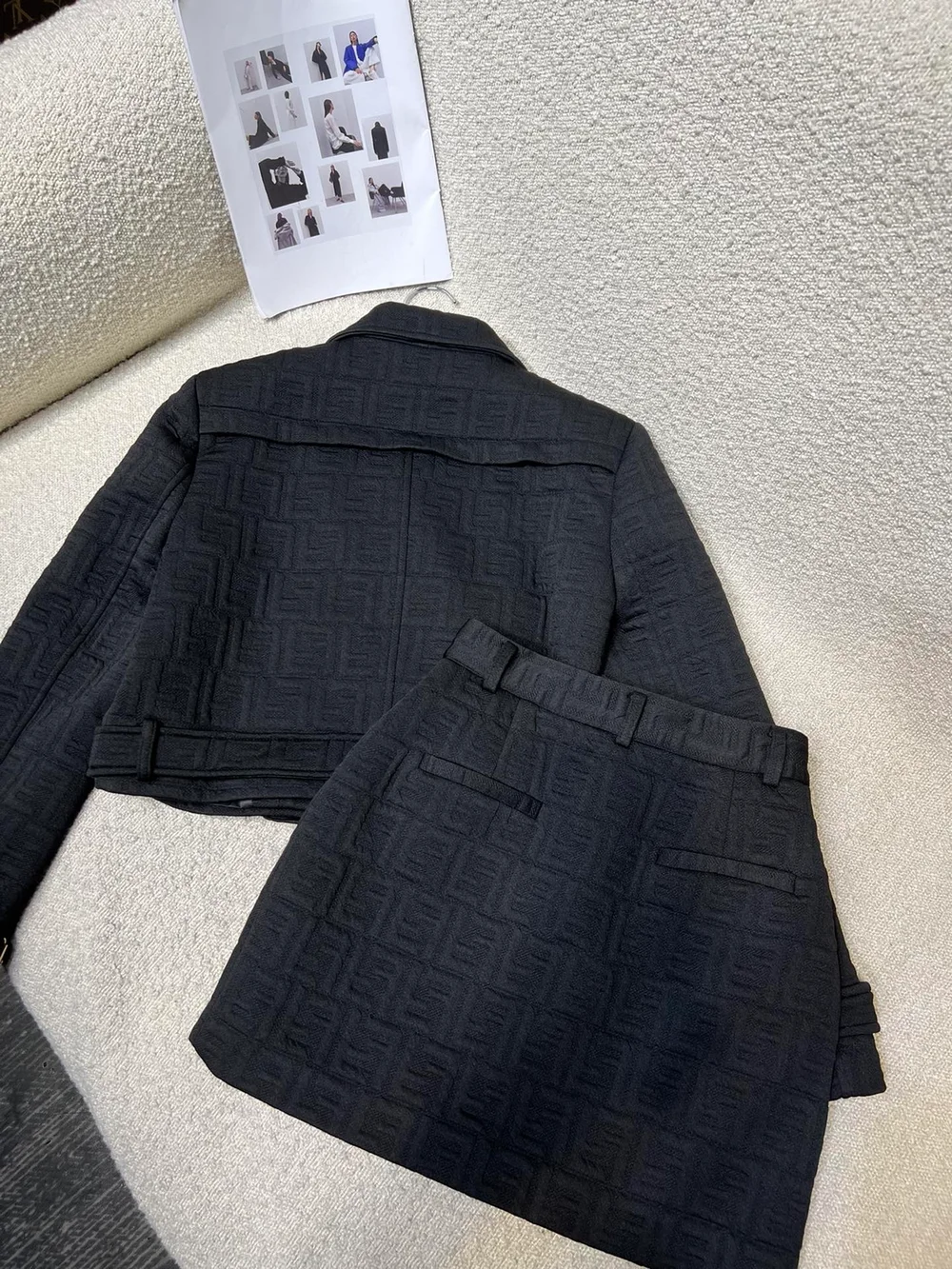 펜디 블루종 자카드 패브릭 자켓