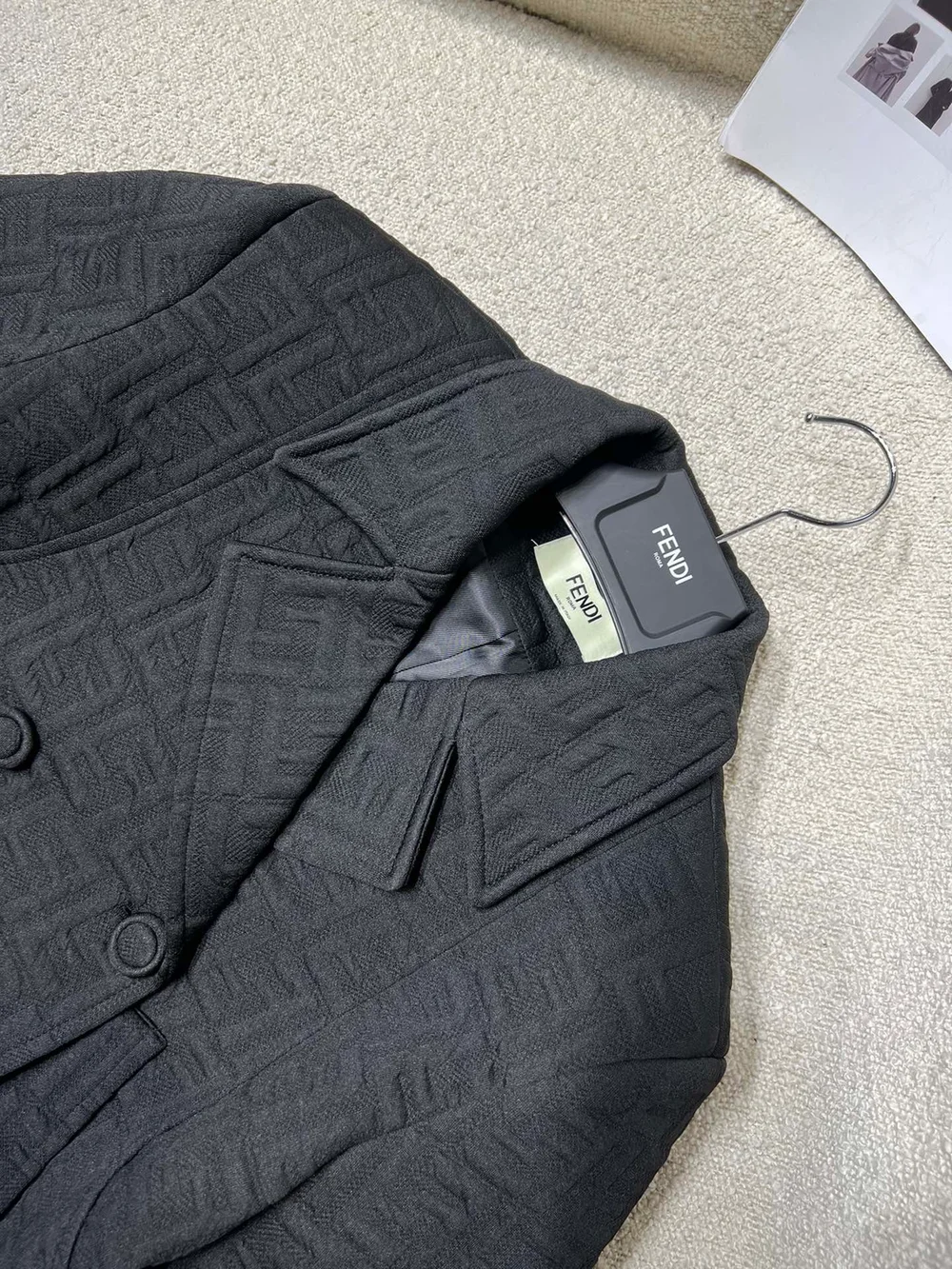 펜디 블루종 자카드 패브릭 자켓