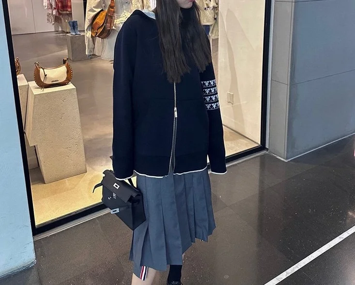 톰브라운 헥터 스웨터 후드 집업