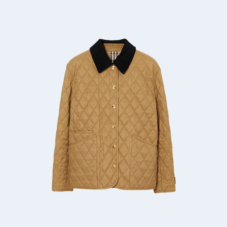 버버리 코듀로이 칼라 다이아몬드 퀄팅 자켓