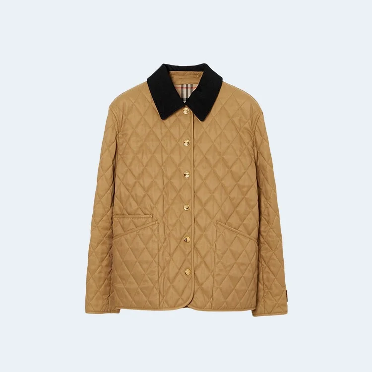 버버리 코듀로이 칼라 다이아몬드 퀄팅 자켓
