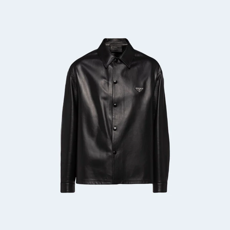 프라다 로고장식 나파 가죽 자켓
